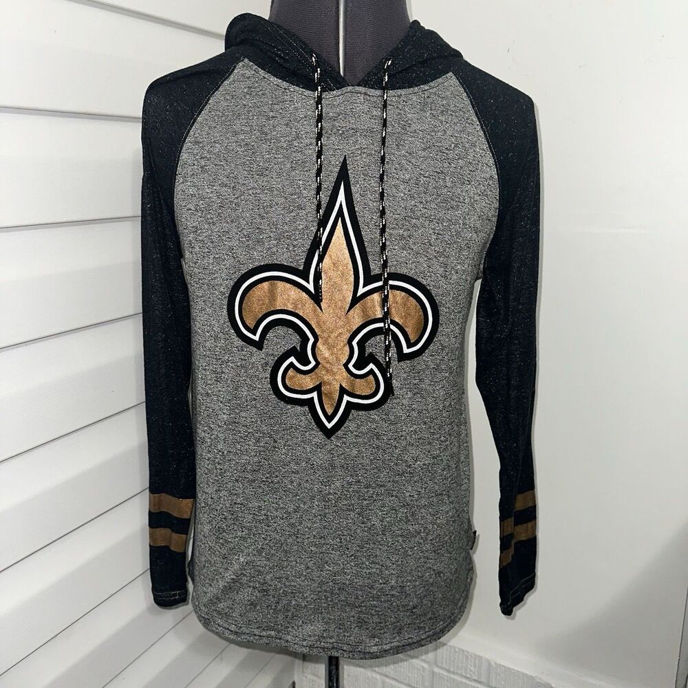 Men’s New Orleans Saints Hooded Sweatshirt Black ‘67 NFL Football Team Apparel M